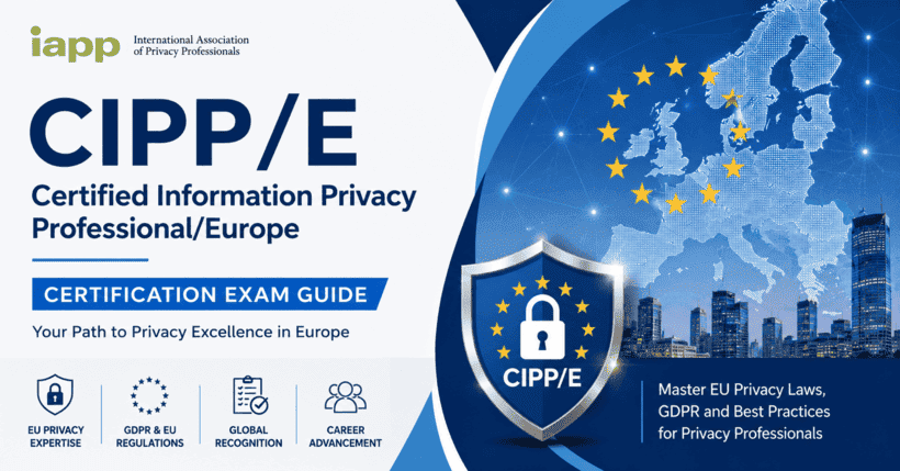 Certified Information Privacy Professional Europe CIPP E certification course cover for GDPR and European privacy law exam preparation on peopledumps.com