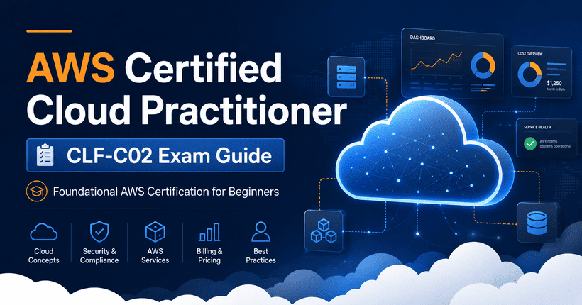 AWS Certified Cloud Practitioner CLF-C02 exam guide covering cloud concepts, security, AWS services, billing, and pricing.