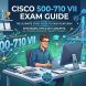 Cisco 500-710 VII Exam Guide cover graphic showing a specialist studying network automation and security concepts at a modern workstation.
