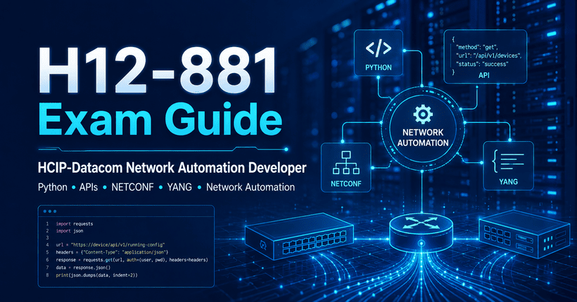H12-881 HCIP-Datacom Network Automation Developer Exam Guide covering Python, APIs, NETCONF, YANG and network automation