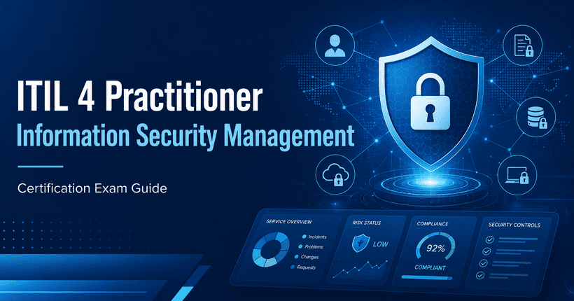 ITIL 4 Practitioner Information Security Management certification exam guide with cybersecurity and information security management concepts
