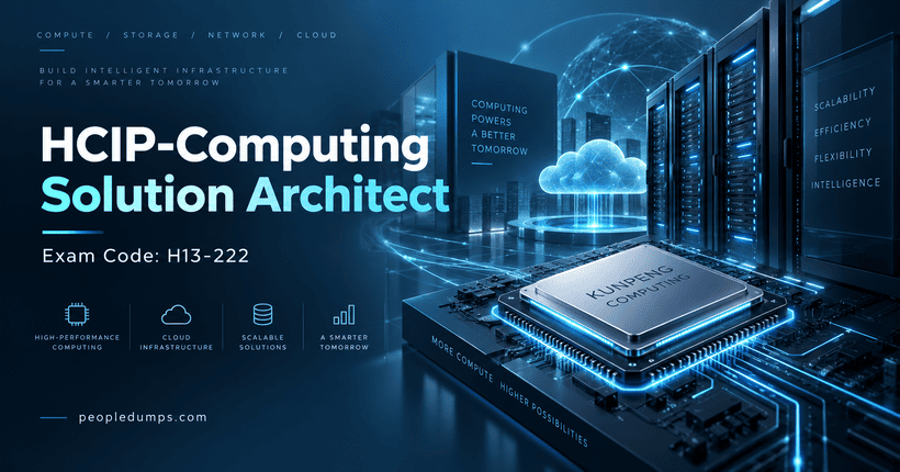 HCIP-Computing Solution Architect H13-222 exam guide featuring Kunpeng computing, cloud infrastructure, HPC, and data center architecture