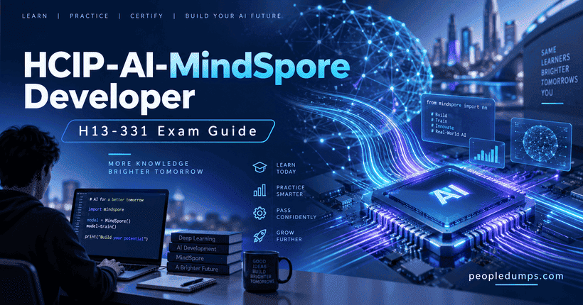 HCIP-AI-MindSpore Developer H13-331 exam guide featuring MindSpore, AI development, deep learning, and Huawei Ascend technologies