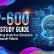 DP-600 Exam Study Guide cover featuring Microsoft Fabric Analytics Engineer Associate certification badge and modern data architecture graphics.