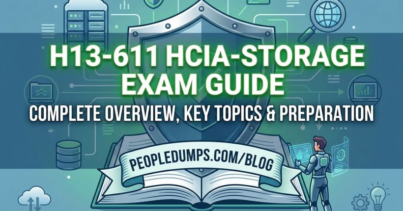 H13-611 HCIA-Storage Exam Guide cover image featuring storage concepts and exam preparation tips