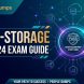H13-624 HCIP-Storage Exam Guide cover art featuring enterprise storage network architecture and certification prep icons